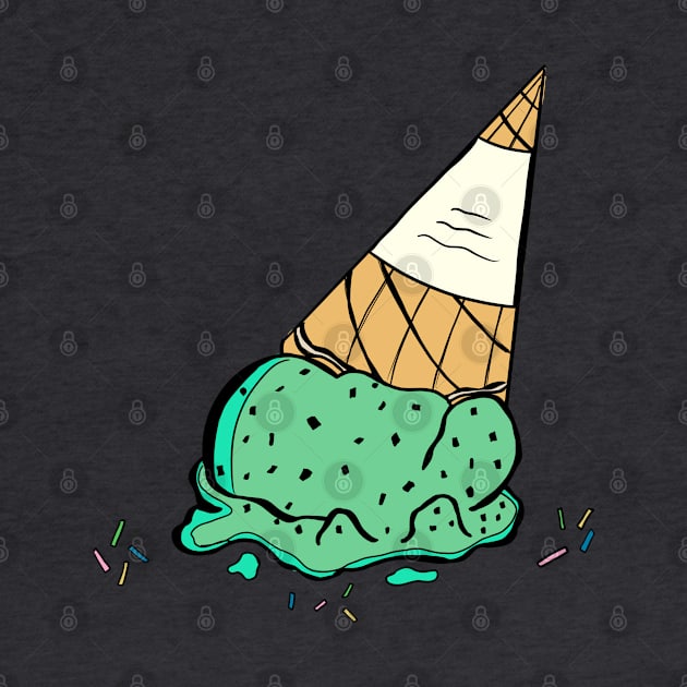 Mint Chocolate Chip Ice Cream Cone by Designs-by-Lou